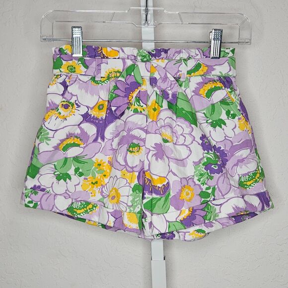 Janie and Jack Girls Size 8 Floral Paperbag Waist Shorts Sweet Paradise - Picture 1 of 5